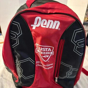 USTA league Penn Backpack Red Black Trim 20